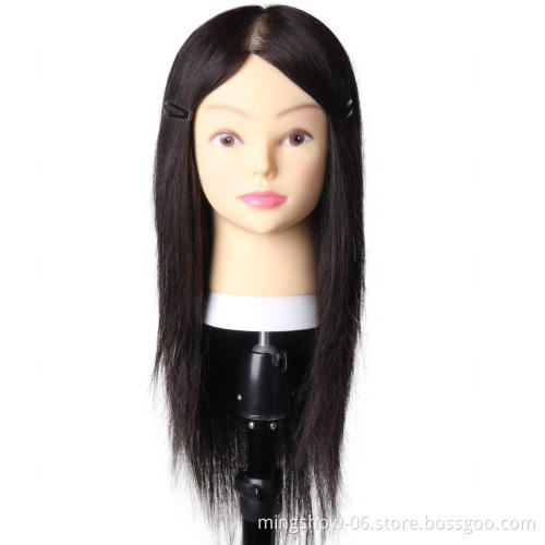 Mannequin Head With Human Hair 100% Hairdressing Head For Hairstyles Professional Styling Head With Natural Hair Doll